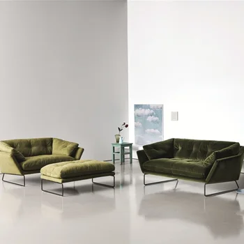 נורדי חדש מודרני מתכת פשוטה בד הספה מעצב בסלון הפנאי המלון אופנה רהיטים