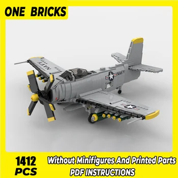 הצבא סדרה Moc אבני הבניין 1:35 בקנה מידה A2D Skyshark מודל טכנולוגיה מטוסים לבנים DIY הרכבה לוחם צעצוע עבור הילד.