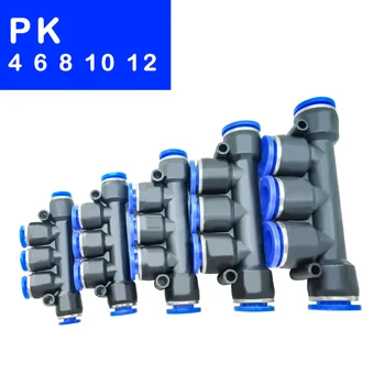 איכות גבוהה 3-10PCS/הרבה פנאומטי אביזרי PK,4 מ 5-דרך לדחוף מהר משותף מחבר,PK4/PK6/PK8/PK10/PK12