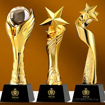 1pc מותאם אישית חדש יצירתי ציפוי זהב שרף גביע פרס מזכרת מעולה אופי קישוט הבית של כבוד גביע קריסטל.