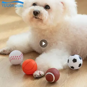 מחמד כדורסל כדורסל כדורגל טניס אינטראקטיבי צעצועים כדורגל רוגבי לטקס לזרוק ביס עמיד נשמע הקלה כלב מחמד אספקה