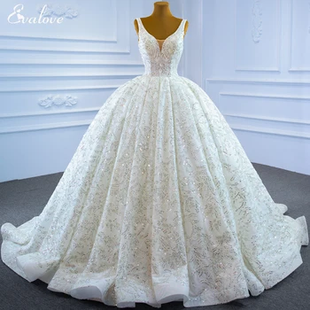 EASN HORIA רומנטית מתוקה הצוואר תחרה שמלת נשף שמלת החתונה 2023 יוקרה רקום Appliiques נסיכה סקסית שמלת כלה.
