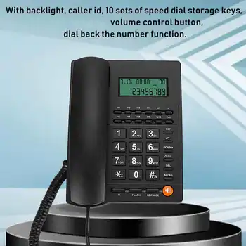 זיהוי המתקשר טלפון קווי טלפון תכליתי טלפון נייח עם 10 סטים קיצורי דרך מפתח עבור המשרד בבית מלון שחור