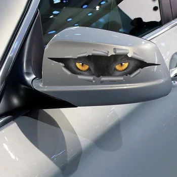 מכירת מכונית 3D סטיילינג חתול מצחיק העיניים להציץ הרכב מדבקה עמיד למים להציץ מפלצת אביזרי רכב כל הגוף לכסות את כל המכוניות