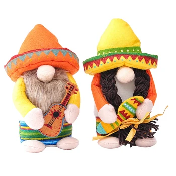 2Pcs פיאסטה Gnome כמה סינקו דה מאיו Tomte עבור טאקו מקסיקני שלישי שדון גמד על מטבח ביתי בשכבות מגש קישוטים