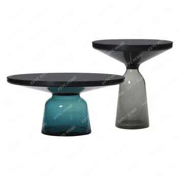 TableSofa roundSide שולחן סלון פשוט, מודרני וייחודי, זכוכית שולחן פינתי שולחן מתכת מתכת שולחן שולחן באס en bois