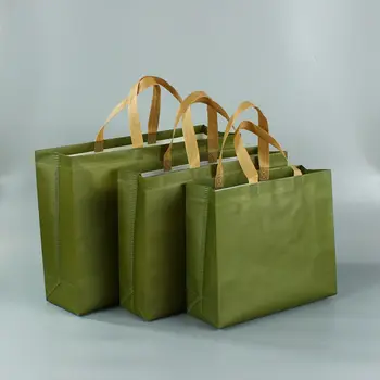 עמיד עם ידית DIY ירוק כחול הלא ארוג תיק מתנה תיק תיק Ecobag Eco שקית מכולת