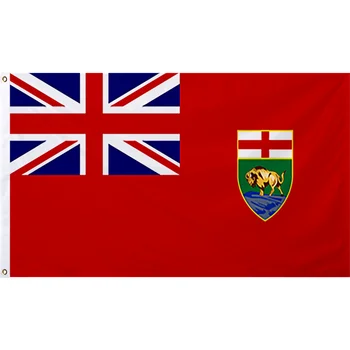 מניטובה דגל 3x5 רגל הקנדי מחוז באנר 100% פוליאסטר כפולה התפורה צבעי הקישוטים חיצוני מקורה