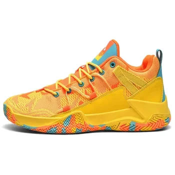 TopFight תפוזים לערבב צבע של גברים ריפוד אור כדורסל נעלי ספורט Anti-להחליק חיצוני נעלי ספורט מאמן נשים Zapatillas
