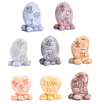 5PCS מיני בובות אבן שרף קישוטים הביתה חיצונית גינון Diy מיני מלאכה מלאכה מיקרו נוף מיניאטורות צעצוע