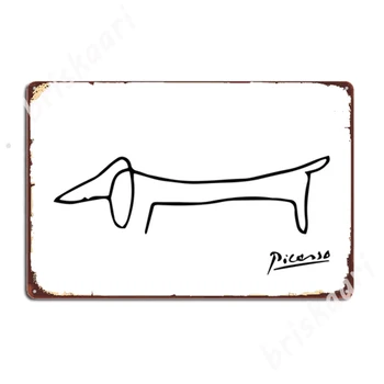 פאבלו פיקאסו הכלב יצירות אמנות, שרטוט רבייה מתכת סימנים רטרו קולנוע קולנוע המוסך קיר בעיצוב פוסטרים סימן פח