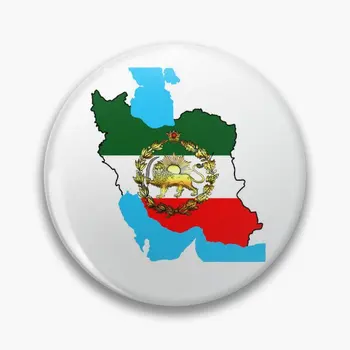 איראן פהלווי דגל, מפה עם אריה הזהב רך כפתור Pin נשים מצחיק, יצירתי המאהב קולר, תג הסיכה תכשיטי מתכת בעיצוב