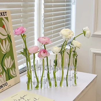 יצירתי זכוכית מבחנה אגרטל פרחים הידרופוניקה אגרטל נורדי קישוט הסלון בבית אביזר קישוט לעציץ עיצוב הבית