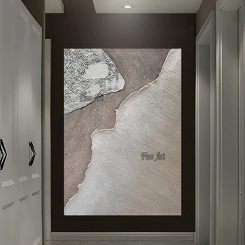 מופשט בד אמנות קיר הפוסטר Frameless אקריליק בעבודת יד, ציורים על בד גודל גדול דקורטיביים תמונות עבור הסלון