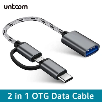 2 in 1 USB 3.0 מתאם OTG סוג C מיקרו USB ל-USB 3.0 כבל מתאם OTG ממיר עבור Gamepad הדיסק הבזק מסוג-C כבל USB OTG