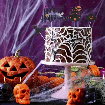 דלעת עטלף, מכשפה מפחיד הטירה Toppers עוגת הקאפקייקס מרים קינוח מזון קישוט אספקה ילדים יום הולדת ליל כל הקדושים