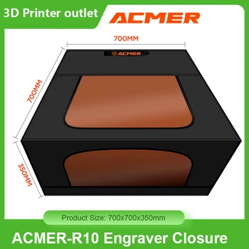 ACMER-R10 חרט לייזר מעגל עם פתח מתקפל כיסוי מגן חסין אש חסין אבק עשן פליטה 700*700*350mm