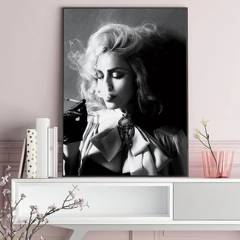 מדונה עישון הפוסטר המפורסם מוסיקה הזמר תמונה בשחור לבן כוכב שחקנית אמנות קיר תמונה עבור הסלון Pend קישוט