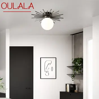 OULALA עכשווי פליז אור תקרת נורדי פשוט יצירתי נחושת מנורה גופי הביתה המדרגות במעבר עיצוב