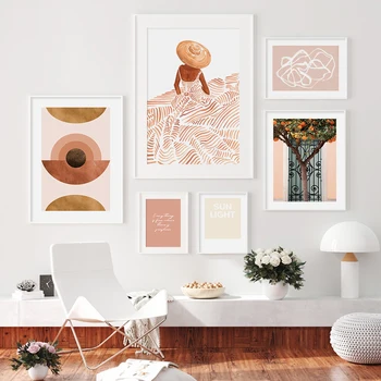 סבינה פן מאדאם פלר עץ תפוזים מופשט קו פוסטר בד ציור הקיר הדפסי אמנות התמונה בסלון קישוט הבית