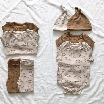 בייבי בנים בנות קריקטורה דינוזאור בגדים סטים תינוק כותנה טהורה רומפר התינוק ילדים פעוט חמוד