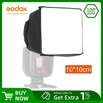 Godox 10x10cm אוניברסלי מתקפלת מיני פלאש מפזר Softbox Godox עבור Canon Nikon פלאש