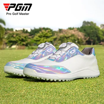 PGM גברים נעלי גולף ידית שרוכי נעליים אנטי-צד להחליק עמיד למים נעלי ספורט לגברים נעלי ספורט צבעוני לייזר עיצוב XZ258