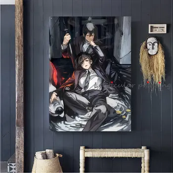 אנימה דמויות קיר אקי & Himeno אמנות פוסטר המסור אדם בד הציור חדר שינה עיצוב הבית אוהדים אוסף אמנות הציור Giftf