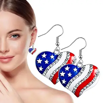 הדגל האמריקני עגילים-4 ביולי דגל זרוק עגילים פטריוטי דמעה להשתלשל עגילים 4 ביולי תכשיטים מתנה