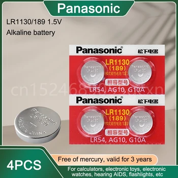 4PCS Panasonic כפתור מטבע תא סוללות AG10 1.5 V סוללות לשעון SR54 389 189 LR1130 SR1130 צעצועים שליטה מרחוק