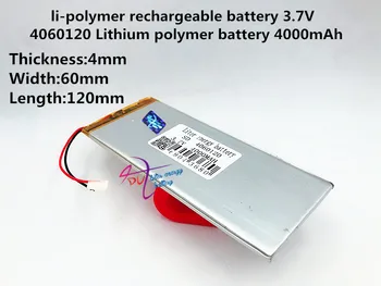 4060120 3.7 V 4000mAH (אמיתי קיבולת) Li-ion( ליתיום פולימר lithiumion) סוללה עבור 7 אינץ S3 Tablet PC 4.0*60*120 מ 