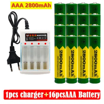 בדירוג AAA Batterie אלקליין 2800 MAH 1,5 V AAA akku für Batterie Fernbedienung Spielzeug Batterie ליכט Batterie + ladegerät