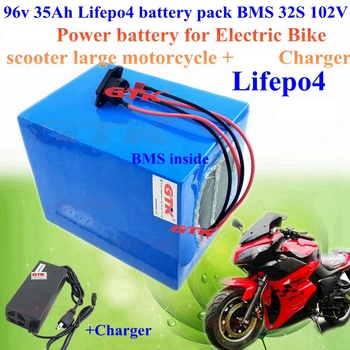 GTK ליתיום batetry 96v 35Ah Lifepo4 סוללה BMS 32S 40Ah עבור מהפך רכב ebike קטנוע אופנוע 3000W + 5A מטען
