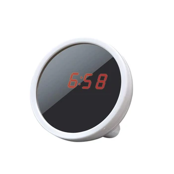 דיגיטלי שעון מעורר מראת איפור נייד Mini Multi-פונקצית תצוגת LED שעון לילה אור