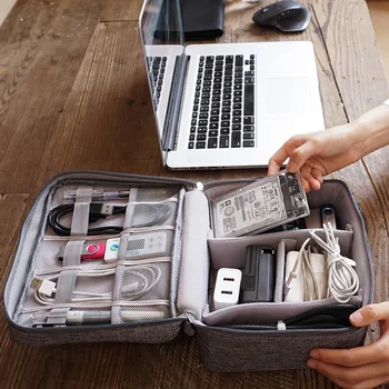 נסיעות כבל תיק דיגיטלי נייד USB גאדג ' ט ארגונית מטען חוטי קוסמטיים רוכסן נרתיק אחסון ערכת תיק אביזרים אספקה