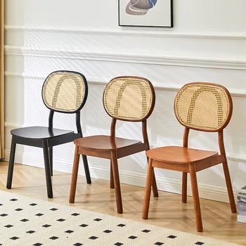 FULLLOVE נורדי מזדמן משענת כיסא קש מעצב יצירתי אוכל עץ מלא על הכיסא במרפסת המסעדה פשוט קש הכיסא