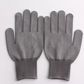 12 זוגות עובד ניילון, כפפות לנשימה PVC נקודות ציפוי בטיחות בעבודה כותנה כפפות תיקון הגנת יד כפפות