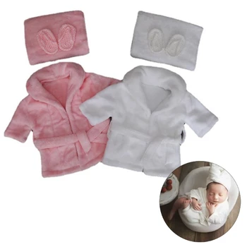 היילוד צילום, תלבושות התינוק חלוקי רחצה מגבת תלבושת הלבשת לילה עבור 0-6 חודשים התינוק