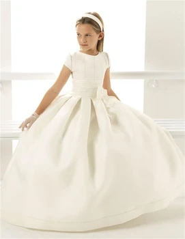 פרח ילדה שמלת חתונה תחרה מעל הכתף נסיכה קטנה שמלת מסיבת ילדים קודש שמלת שמלת יום הולדת