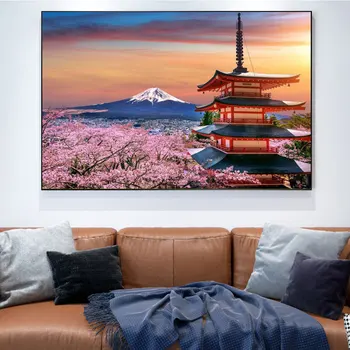 יפן מפורסמת נוף פוג ' י הר נוף פוסטרים, הדפסי בד ציור קיר אמנות ציור בסלון קישוט הבית
