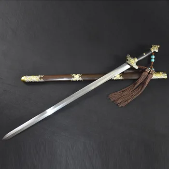 101cm אדמונית ימי הביניים מתכת חרב אמיתית רגיל להגדיר את החרב תבנית פלדה משולבים נושאי חרב יד מזויפים טאנג חרב הגנה עצמית