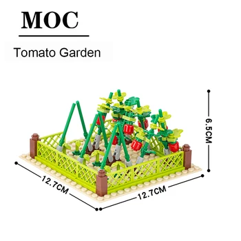 MOC0061 חוות פרחי דשא צמחים עגבניות ירקות לבנים Street View בניין צעצוע לילדים החבר מתנה נאספו.